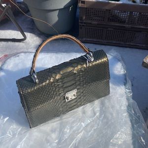 New ⭐️genuine Python handbag one of a kind Olive Gold💫